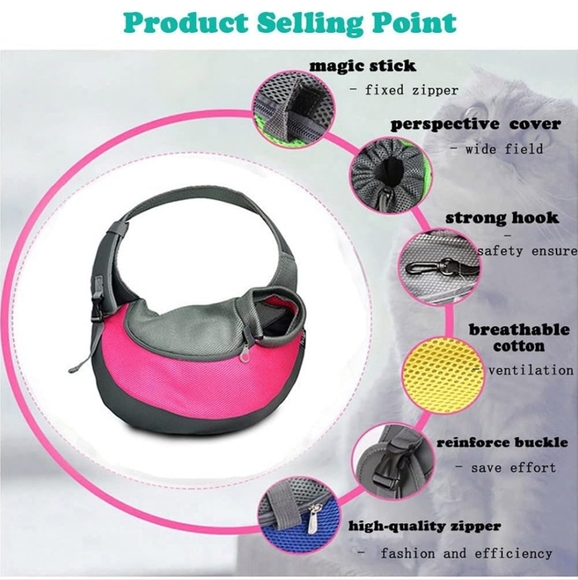 Pet Sling, Pet Dog Sling Carrier Adjustable Dog Satchel Carrier BagSz S | NWOT - Picture 5 of 10